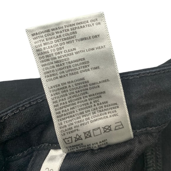 L'AGENCE Women Black Margot Cropped High-Rise Skinny Jeans Size 26 Dark Wash - Picture 7 of 9